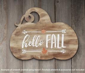 img 2 attached to 🍁 StudioR12 Hello Fall Stencil: Leaf, Acorn, Arrow Design for Rustic DIY Home Decor, Wood Signs, Crafts, and Scrapbooking - Reusable Mylar Template, Choose Size (8" x 5")