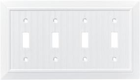 img 4 attached to 🔲 Franklin Brass W35275-PW-C Classic Beadboard Quad Switch Wall Plate: Elegant Pure White Cover