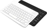 💻 ultra-slim rechargeable bluetooth keyboard: ios, android, windows & mac compatible for ipad, pro, iphone, samsung galaxy tablets - black logo