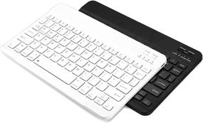 img 4 attached to 💻 Ultra-Slim Rechargeable Bluetooth Keyboard: iOS, Android, Windows & Mac Compatible for iPad, Pro, iPhone, Samsung Galaxy Tablets - Black