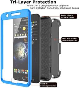 img 2 attached to 📱 Yvenus Blue Shockproof Holster Case with Built-in Screen Protector, Belt Clip, and Kickstand for Samsung Galaxy J7 2017, J7 Perx, J7 Sky Pro, J7 Prime, J7 V