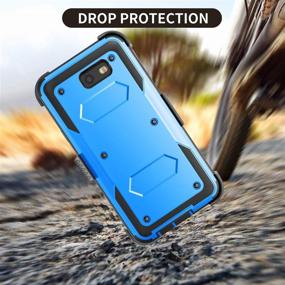 img 1 attached to 📱 Yvenus Blue Shockproof Holster Case with Built-in Screen Protector, Belt Clip, and Kickstand for Samsung Galaxy J7 2017, J7 Perx, J7 Sky Pro, J7 Prime, J7 V