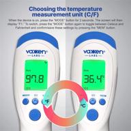 vaxxen labs non-contact infrared forehead thermometer - clinically calibrated accuracy for medical and clinical use - rapid 1-second readings with automatic power off - temperature scanner for adults, kids, and babies logo