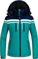 skieer women's waterproof ski jacket - warm winter hooded coat, windproof snowboarding jacket логотип