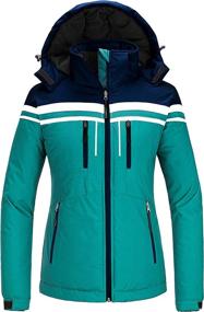 img 4 attached to Skieer Women's Waterproof Ski Jacket - Warm Winter Hooded Coat, Windproof Snowboarding Jacket