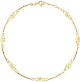 img 4 attached to 🌟 Ritastephens 14K Solid Gold Infinity Anklet 10 Inches - Stunning Yellow or Classic White Options!