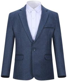 img 4 attached to 👔 Boys' Clothing: Stylish Single Breasted Formal Blazers in Assorted Colors