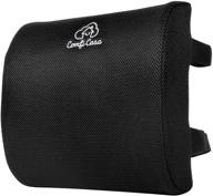 🪑 comficasa memory foam lumbar support pillow for chair - firm back cushion with extender straps for comfortable sitting & pain relief - office chair, car seat, computer chair (black) logo