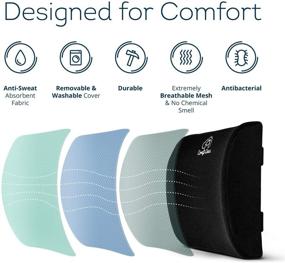 img 2 attached to 🪑 ComfiCasa Memory Foam Lumbar Support Pillow for Chair - Firm Back Cushion with Extender Straps for Comfortable Sitting & Pain Relief - Office Chair, Car Seat, Computer Chair (Black)