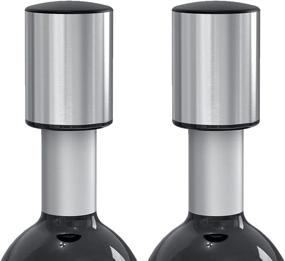 img 4 attached to BETTFOR Wine Stoppers - Vacuum Seal Bottle Stoppers for Freshness, No Leakage - Ideal Wine Lovers' Gifts (Pack of 2, Silver)