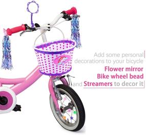 img 2 attached to 🦄 Hicdaw Unicorn Girls Bike Basket: 135Pcs Set with Streamers, Sunglasses, Bell & Flower Girl Decorations