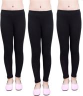 👖 comfortable and stylish: irelia girls leggings 3 pack in solid cotton, size 4-16, perfect for spring/fall logo