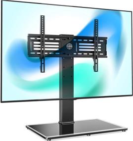 img 4 attached to FITUEYES Universal TV Stand/Base with Mount for 40-75 inch Flat Screen TV - Adjustable Height, Tempered Glass Base, Holds up to 110lbs Screens