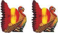 🦃 enhance your thanksgiving decor with beistle tissue turkey centerpieces 12", pack of 2 logo