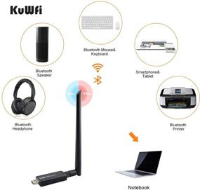 img 3 attached to 🔌 KuWFi 11AC 600Mbps Двухдиапазонный беспроводной USB WiFi адаптер с Bluetooth 4.0 приемником и антенной 5dbi - функция 2 в 1