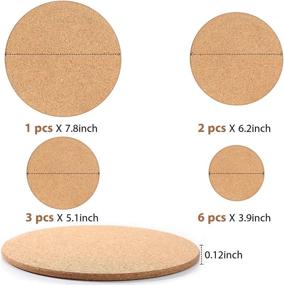 img 3 attached to 🍷 Cork Coasters Cup Trivets Wooden Thick Drink Round Absorbent Blank Cork Base Mat for Wine Glasses - Perfect Home Bar, Kitchen, Restaurant, Cafe, Wedding Party Supplies - Available in 4 Sizes (24 Pieces)