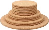 🍷 cork coasters cup trivets wooden thick drink round absorbent blank cork base mat for wine glasses - perfect home bar, kitchen, restaurant, cafe, wedding party supplies - available in 4 sizes (24 pieces) logo