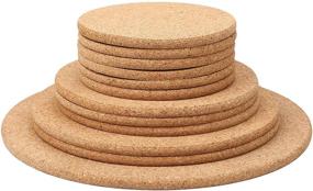 img 4 attached to 🍷 Cork Coasters Cup Trivets Wooden Thick Drink Round Absorbent Blank Cork Base Mat for Wine Glasses - Perfect Home Bar, Kitchen, Restaurant, Cafe, Wedding Party Supplies - Available in 4 Sizes (24 Pieces)