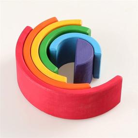 img 1 attached to 🌈 Grimm's Wooden Rainbow Stacking Stacker - Enhance SEO