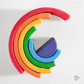 img 2 attached to 🌈 Grimm's Wooden Rainbow Stacking Stacker - Enhance SEO