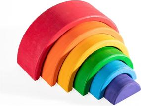 img 4 attached to 🌈 Grimm's Wooden Rainbow Stacking Stacker - Enhance SEO