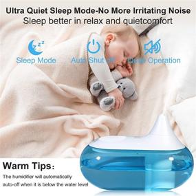 img 1 attached to 2.8L Quiet Ultrasonic Cool Mist Humidifier for Bedroom, Ideal for Large Rooms, Non-Leaking Air, Perfect for Baby Nursery, Small Plant Humidifier with Auto-Shut Off - Blue