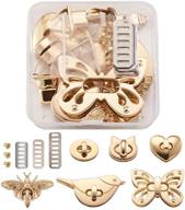 👜 craftdady 6 sets handbag hardware accessory: purse turn lock clutch closures - bees, butterflies, birds, cats, ovals, hearts - bag twist lock for clutches and handbags logo