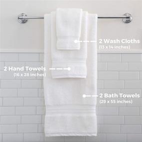 img 3 attached to 🛀 Linenspa Cotton Luxury Towel Set - 6 Piece Bundle with 2 Bath Towels, 2 Hand Towels, and 2 Wash Cloths - White