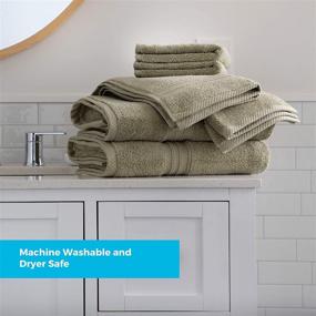 img 1 attached to 🛀 Linenspa Cotton Luxury Towel Set - 6 Piece Bundle with 2 Bath Towels, 2 Hand Towels, and 2 Wash Cloths - White