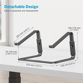 img 1 attached to 👩 OMOTON Adjustable Laptop Stand for Desk, [Upgrade Version] Aluminum 3-Level-Height Laptop Riser, Detachable Computer Stand Compatible with MacBook, Dell, XPS, Samsung, and More - Fits Laptops 11-16 inches, Black