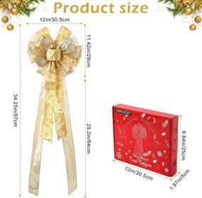 img 3 attached to 🎄 Large Gold Christmas Tree Topper Bow with Streamer - 12x31.5 Inches - Wired Edge - Festive Xmas Decoration for Home Decor - Single Side - Includes Packaging