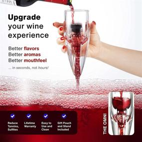 img 3 attached to 🍷 Vintorio OMNI Wine Aerator Set - Premium Red Wine Decanter for Enthusiasts, with Gift Box, Velvet Bag, and Mini Stand - Durable, Crystal Clear Acrylic