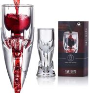 🍷 vintorio omni wine aerator set - premium red wine decanter for enthusiasts, with gift box, velvet bag, and mini stand - durable, crystal clear acrylic logo