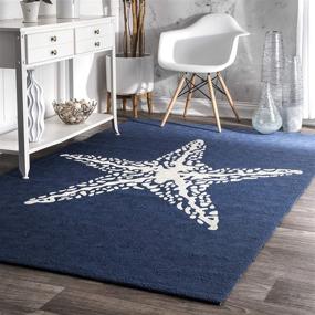 img 4 attached to 🔵 nuLOOM Морской броненосец Внутрипомещенный/наружный акцентный ковер ручной работы - 2' x 4'