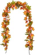 🍁 lvydec 2 pack maple leaves fall garland - 6.5ft/strand artificial fall foliage garland colorful autumn decor for home wedding party thanksgiving логотип