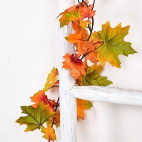 img 2 attached to 🍁 Lvydec 2 Pack Maple Leaves Fall Garland - 6.5ft/Strand Artificial Fall Foliage Garland Colorful Autumn Decor for Home Wedding Party Thanksgiving