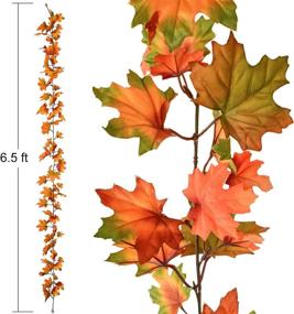 img 1 attached to 🍁 Lvydec 2 Pack Maple Leaves Fall Garland - 6.5ft/Strand Artificial Fall Foliage Garland Colorful Autumn Decor for Home Wedding Party Thanksgiving