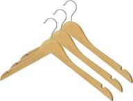 👔 premium wood dress/shirt hanger set - whitmor grade a (pack of 3)! logo