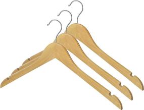 img 1 attached to 👔 Premium Wood Dress/Shirt Hanger Set - Whitmor GRADE A (Pack of 3)!