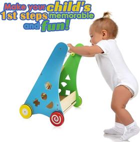 img 1 attached to 🚶 Pidoko Kids Wooden Baby Push Walker - Engaging Push and Pull Learning Walker for Boys and Girls - Multi-Activity Centre for Toddlers