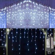 🎄 yasenn 300 led icicle lights - 29.5ft christmas string lights with 8 lighting modes, timer plug, connectable - ideal for christmas garden, patio, eave, roof, wall decorations (cool white) logo