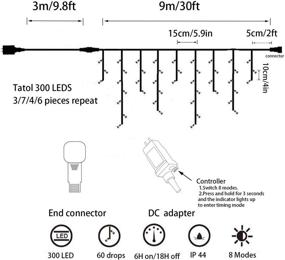 img 3 attached to 🎄 YASENN 300 LED Icicle Lights - 29.5Ft Christmas String Lights with 8 Lighting Modes, Timer Plug, Connectable - Ideal for Christmas Garden, Patio, Eave, Roof, Wall Decorations (Cool White)