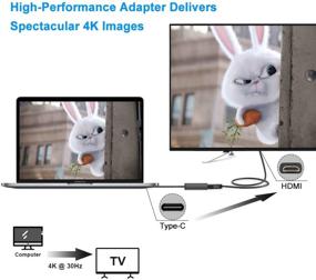 img 2 attached to Адаптер USB C к HDMI с функцией зарядки, CableCreation 3-в-1 Type C к HDMI, USB 3.0, портом питания USB C - совместим с Thunderbolt 3 для MacBook Pro 2019 2018, iPad Pro 2019, Surface Book 2, XPS 13.