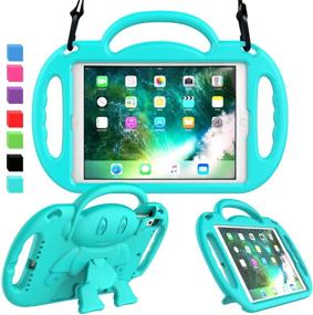 img 4 attached to 📱 AVAWO iPad 6th Generation Kids Case: Shockproof Turquoise Protective Cover with Shoulder Strap for iPad 9.7 inch 5th & 6th Gen and iPad Air 2