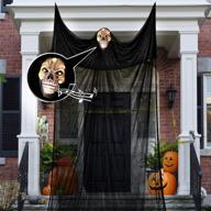 👻 flying ghost hanging decorations for halloween - scary reaper with motion, voice activation, creepy sound, glowing mask - perfect for indoor, outdoor, yard and home decor логотип