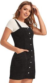 img 2 attached to 👗 Floerns Women's Corduroy Pinafore Overall Dress: Stylish Button Down with Pockets