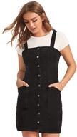 👗 floerns women's corduroy pinafore overall dress: stylish button down with pockets logo