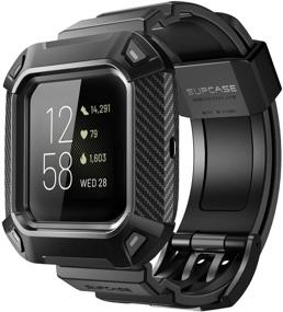 img 4 attached to Ремешок Supcase Unicorn Beetle Pro для Fitbit Versa 2: защитный чехол-браслет в черном цвете - Покупайте сейчас!