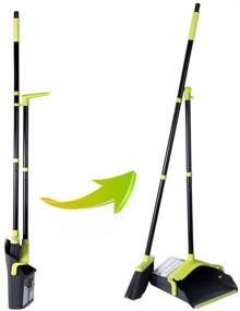 img 3 attached to 🧹 Efficient Upright Dust Pan Sweep Set with Long Handle for Home, Kitchen, Office, and Lobby - Keep your Space Clean with this Broom and Dustpan Combo
