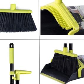 img 1 attached to 🧹 Efficient Upright Dust Pan Sweep Set with Long Handle for Home, Kitchen, Office, and Lobby - Keep your Space Clean with this Broom and Dustpan Combo